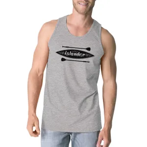 Islander Paddle Board Mens Grey Tanks Crewneck Line Summer Tanks