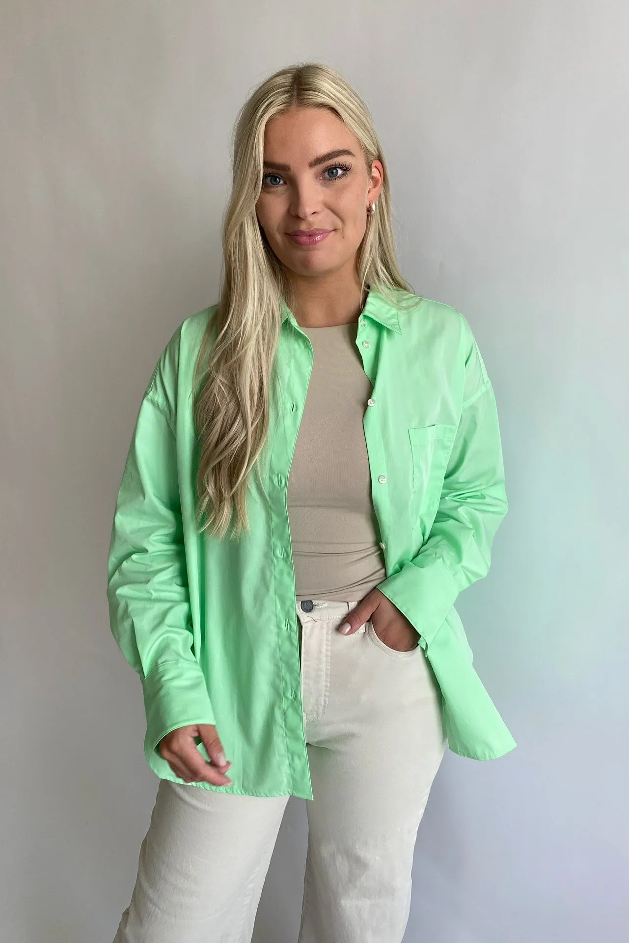 JXJamie Oversized Skjorte - Mint Grøn