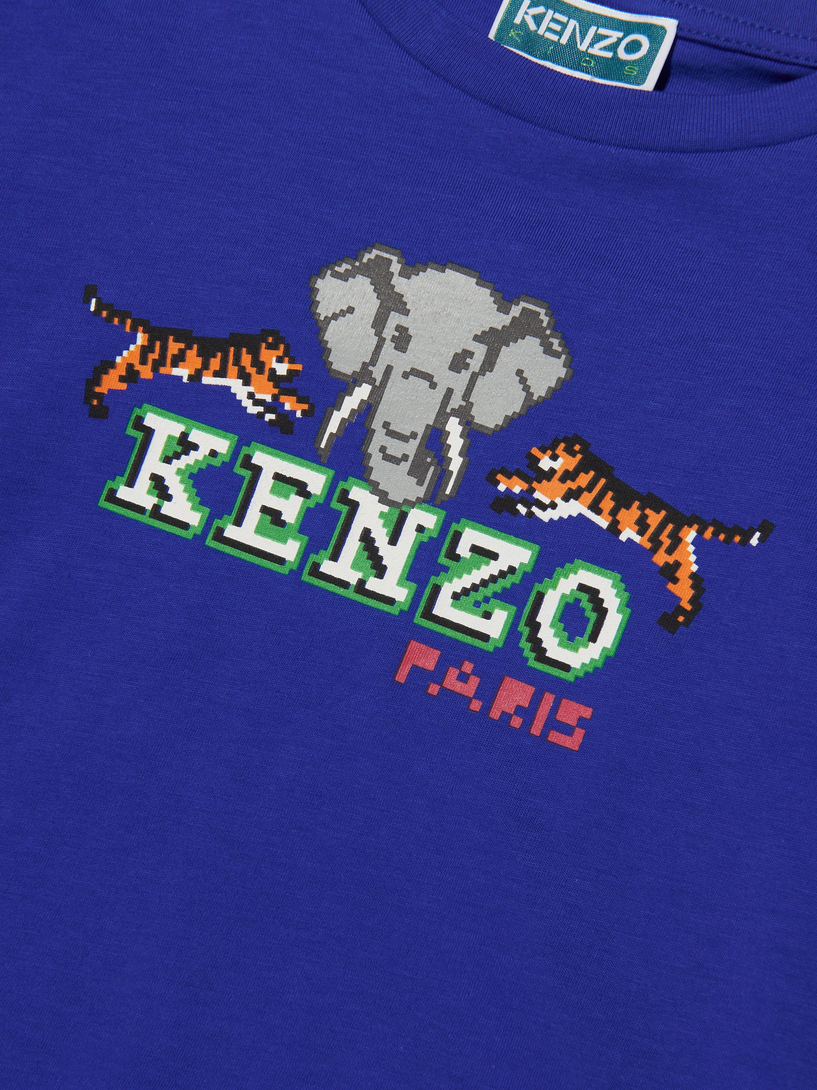 KENZO Boys Jungle Game T-Shirt in Blue