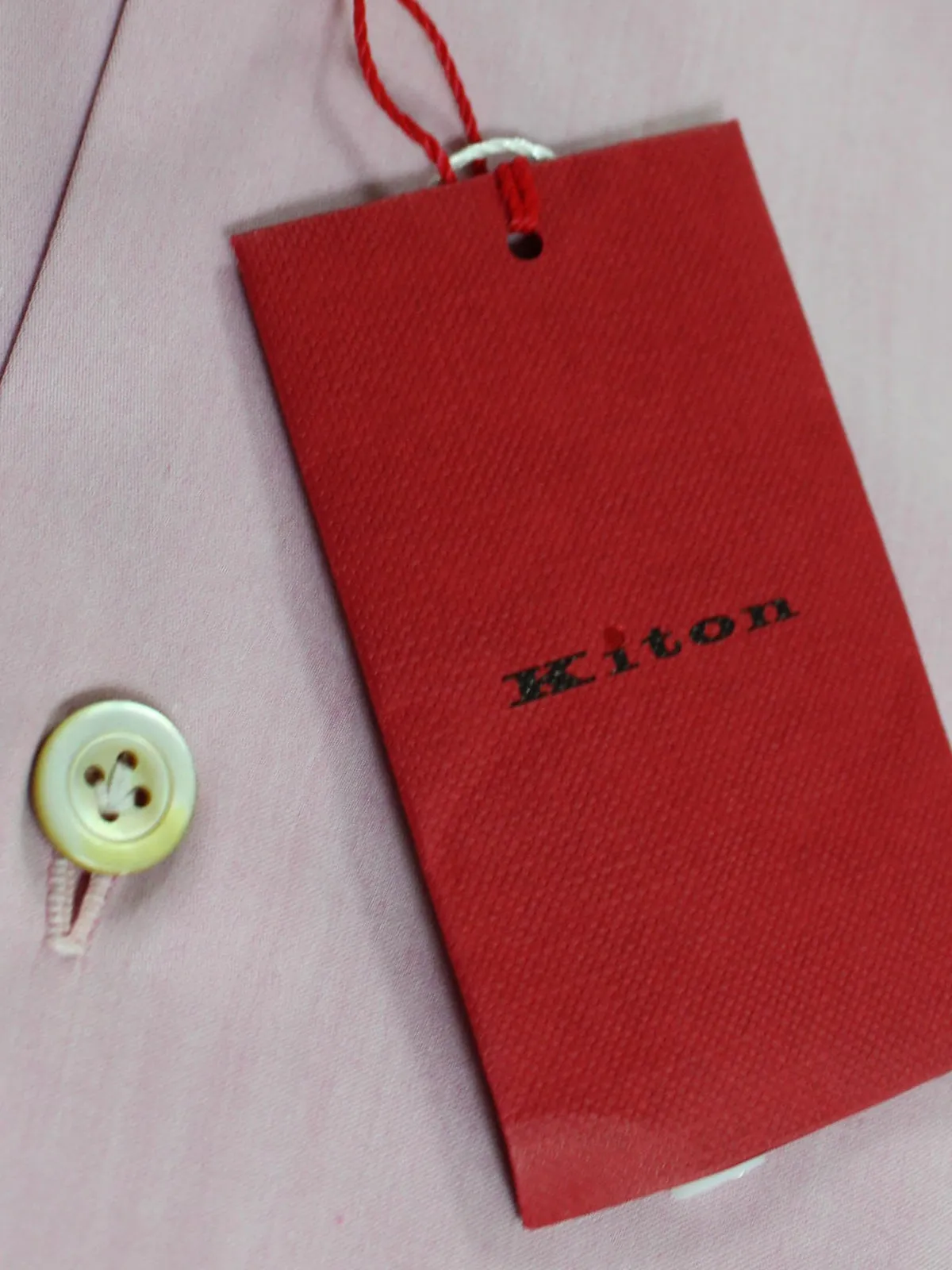 Kiton Dress Shirt Pink Solid Spread Collar 40 - 15 3/4 SALE