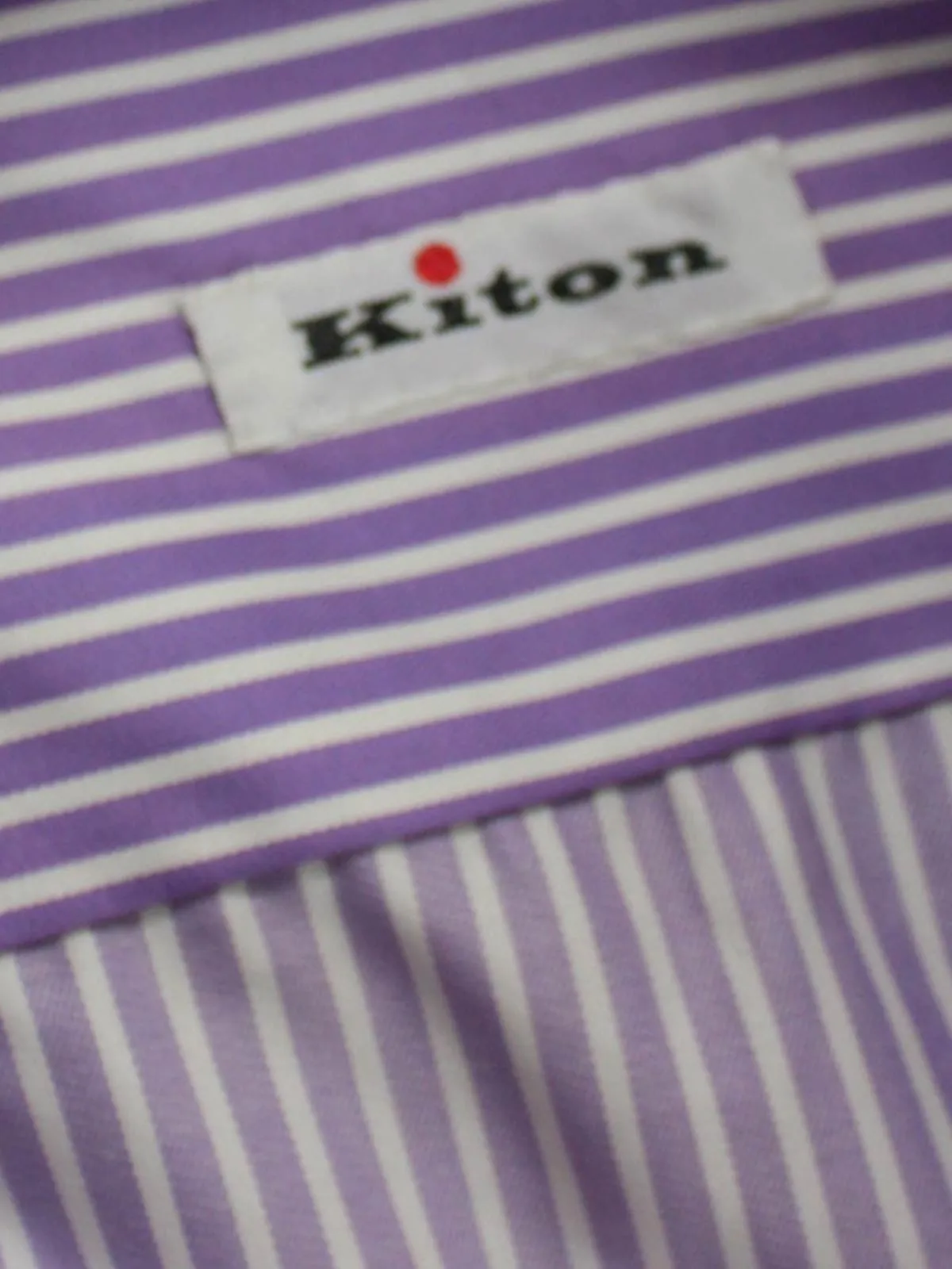 Kiton Dress Shirt White Purple Stripes 39 - 15 1/2 SALE