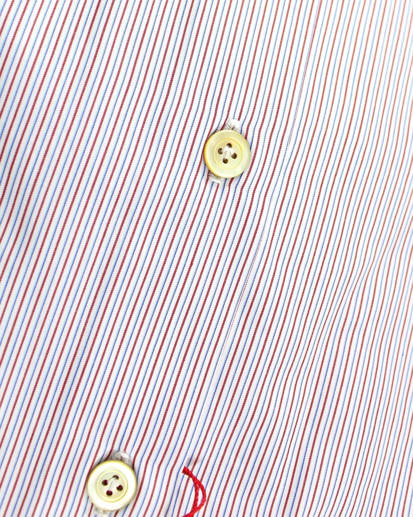 Kiton Shirt White Burgundy Blue Stripes 42 - 16 1/2 SALE