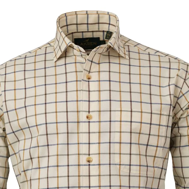 Laksen Alex Mens Shooting Shirt - Mustard/Brownie/Cornflower/Green