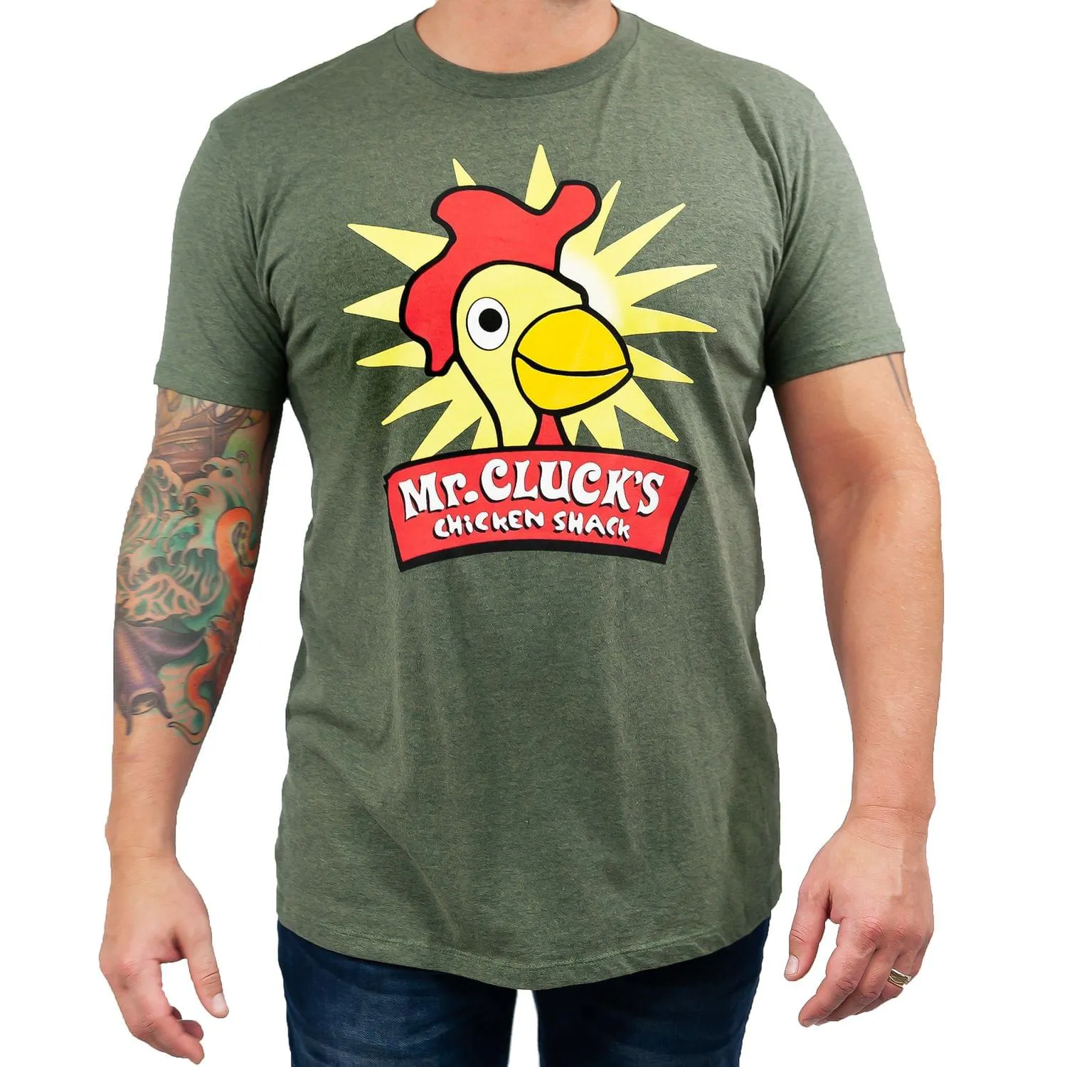 Lost "Mr. Cluck's Chicken" Men's Green T-Shirt