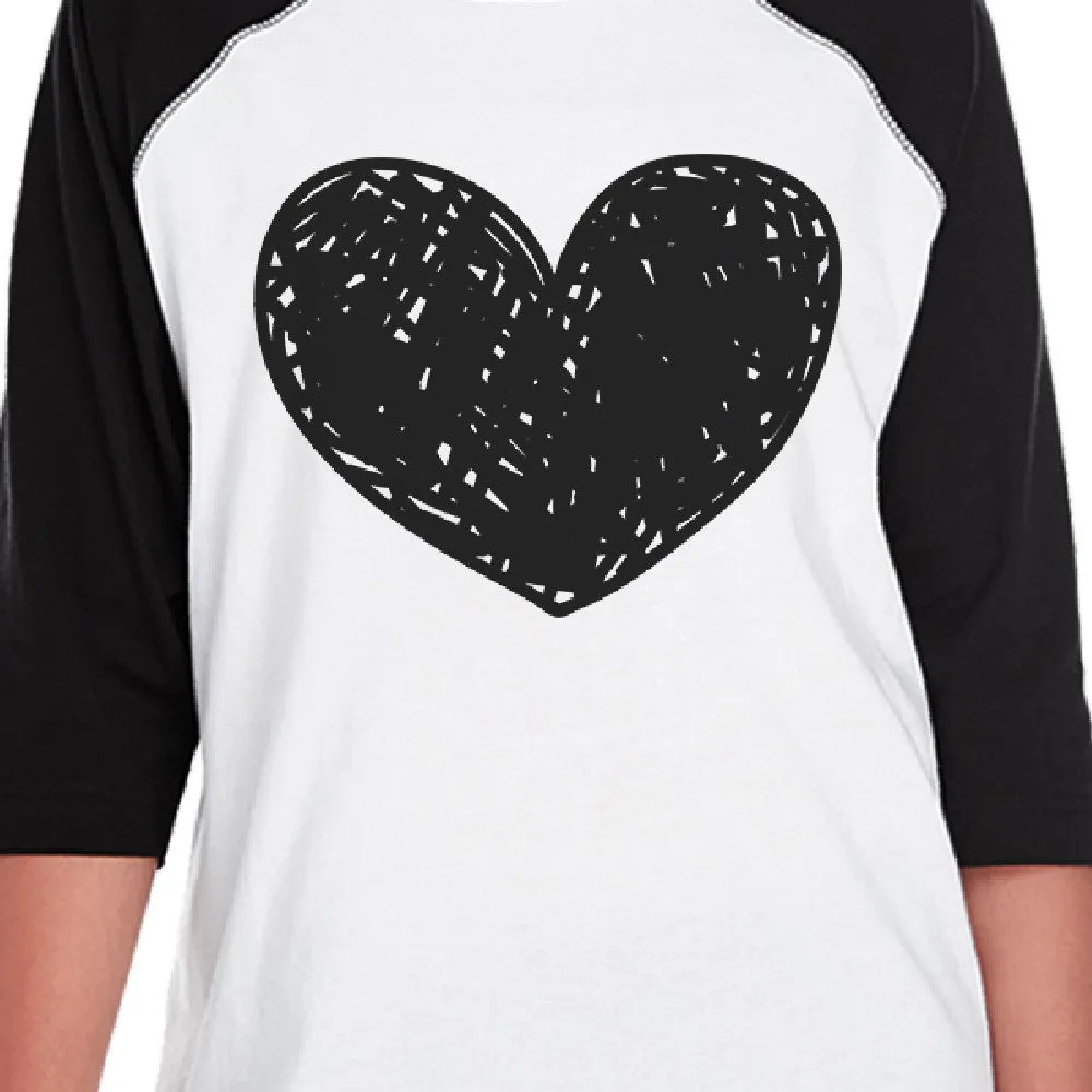 Love Heart Family-Baby Kids Black And White Baseball Shirt