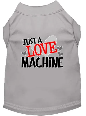 Love Machine Screen Print Dog Shirt Grey Xl