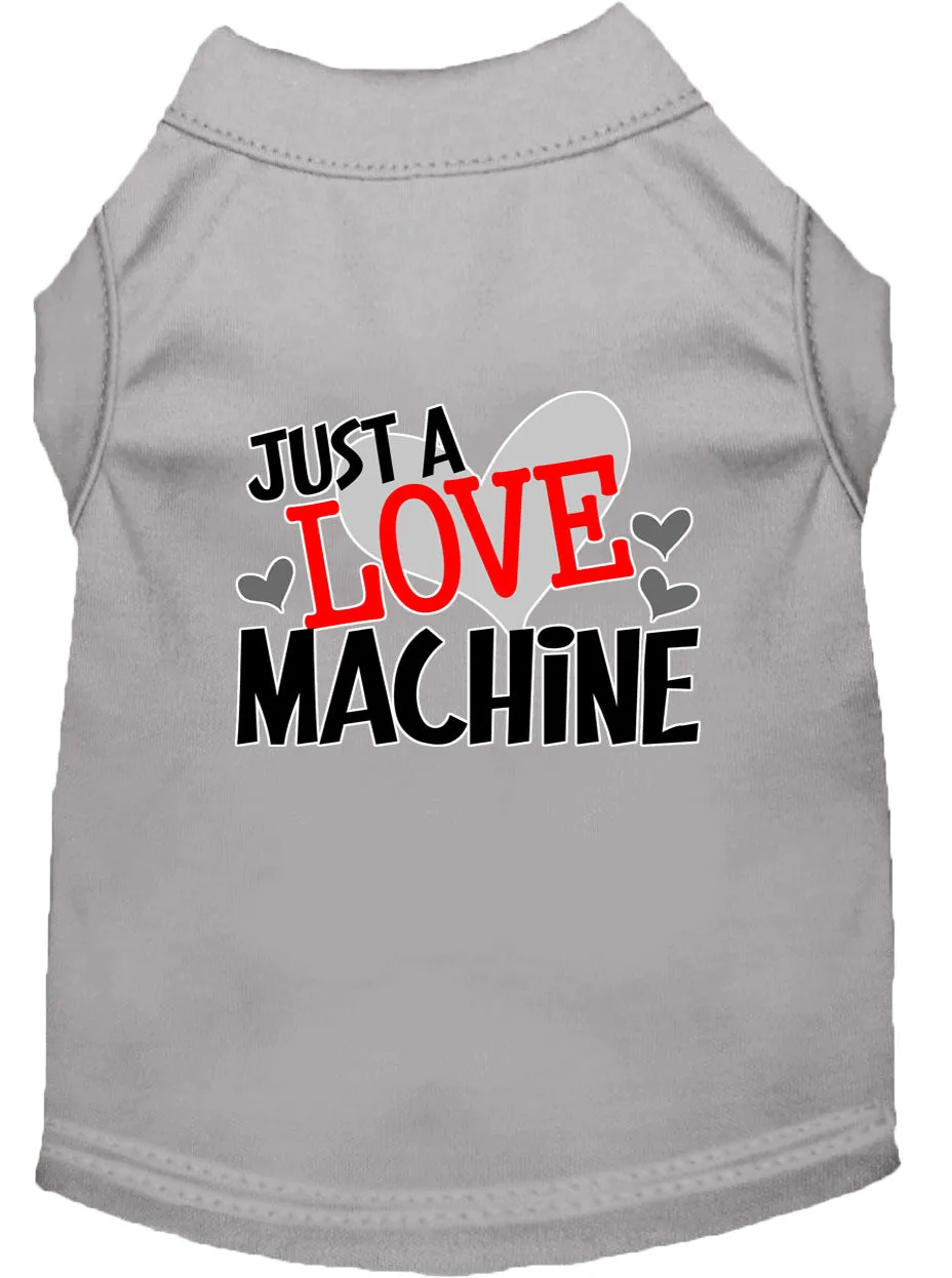 Love Machine Screen Print Dog Shirt Grey Xl