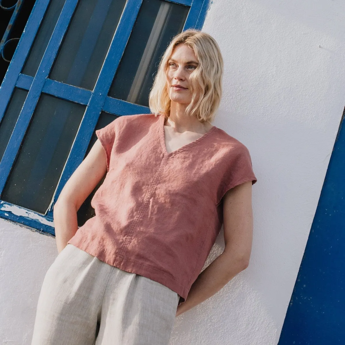 MALTA boxy linen top