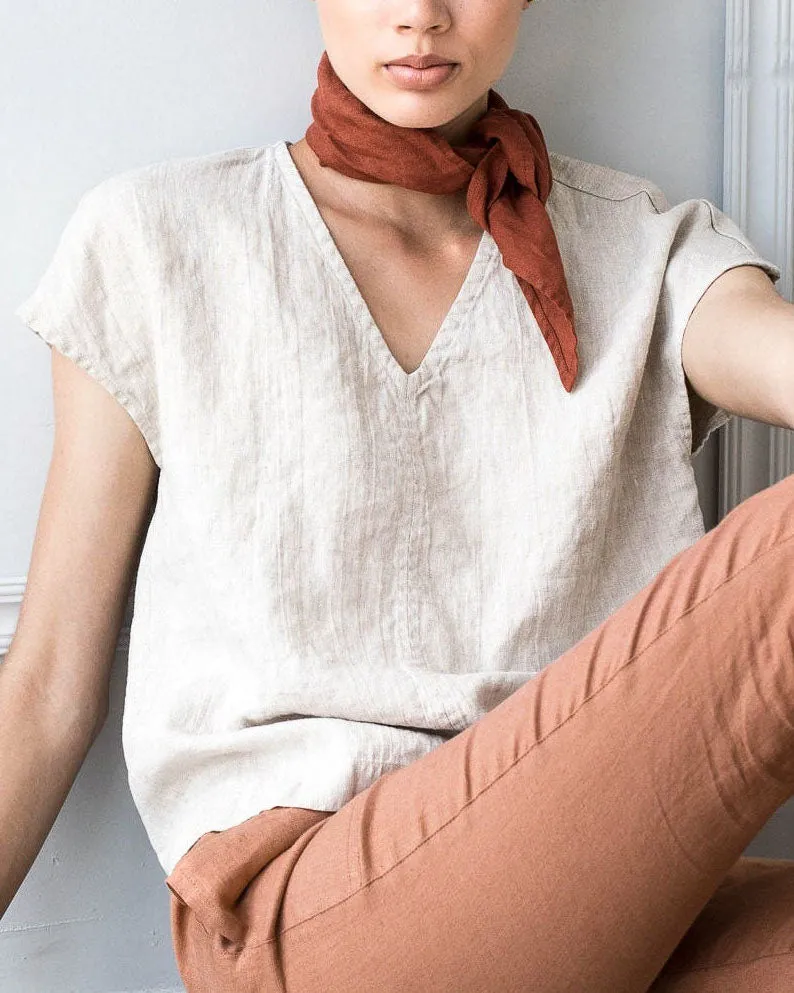 MALTA boxy linen top