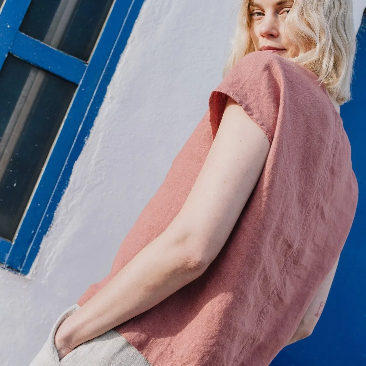 MALTA boxy linen top