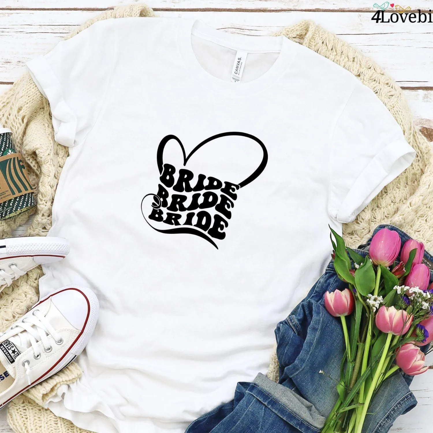 Matching Set: Bride & Bridesmaid Outfits, Wedding Gifts for Her, Tops & Tees