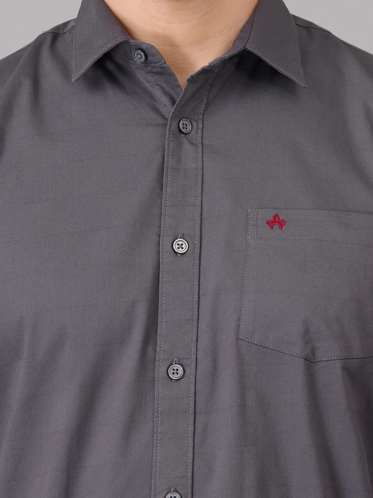 Men Bright Grey Cotton Formal Shirt (GBHM23ED19)