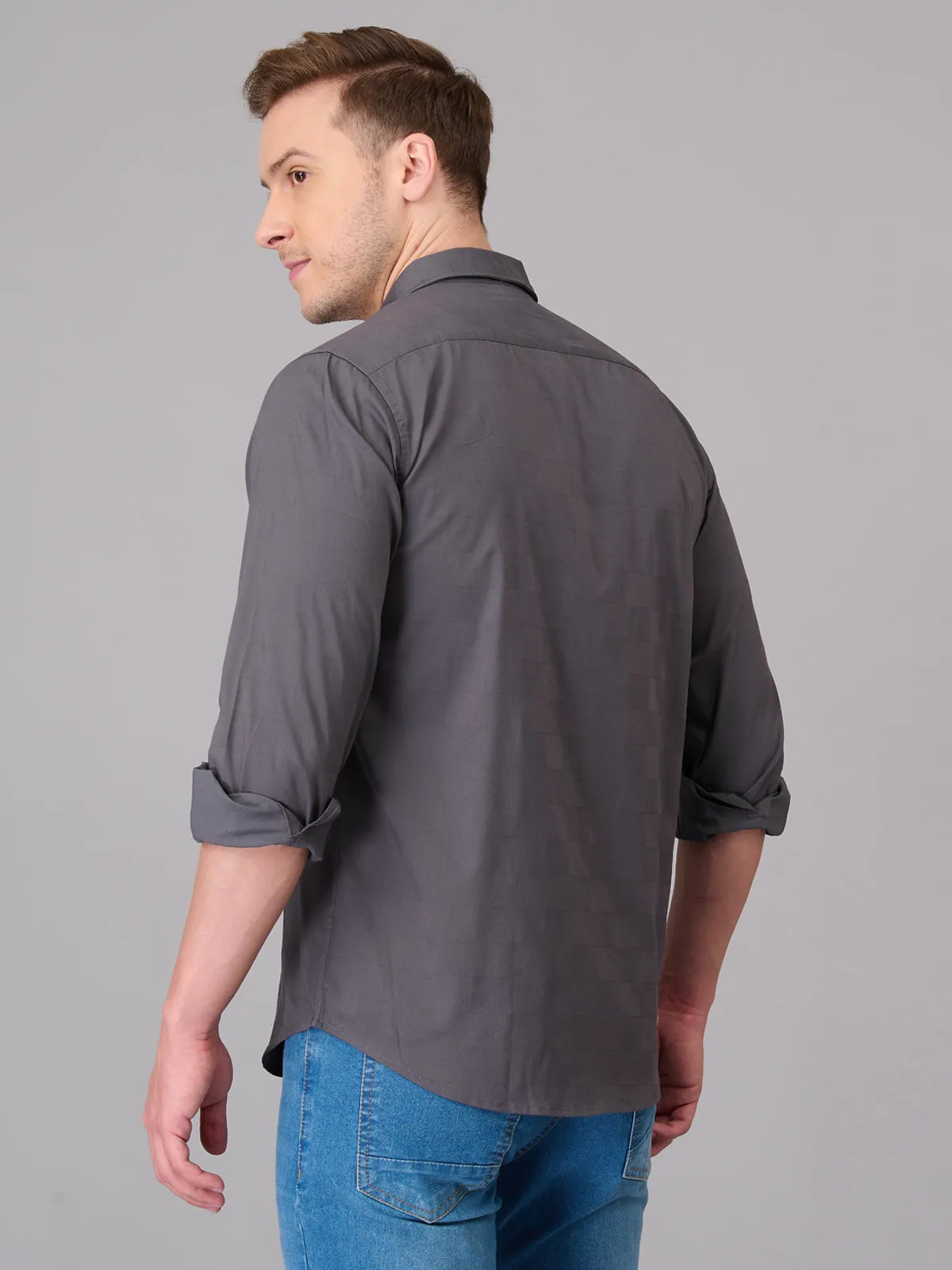 Men Bright Grey Cotton Formal Shirt (GBHM23ED19)