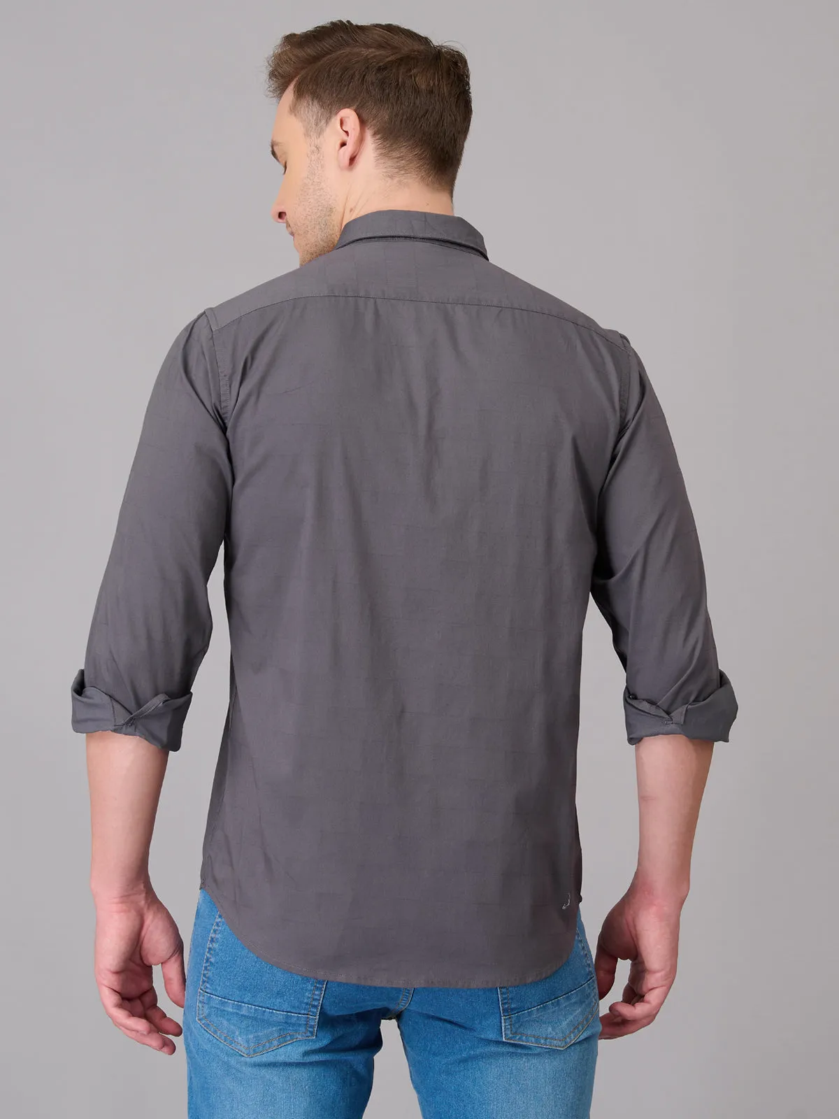 Men Bright Grey Cotton Formal Shirt (GBHM23ED19)
