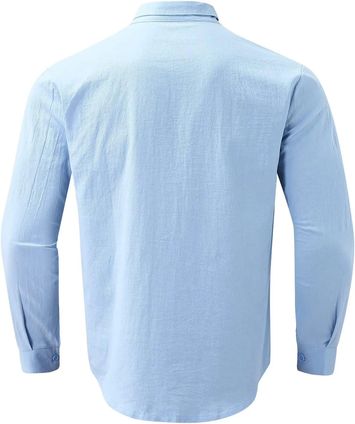 Men Cotton Linen Shirts 2024 Fall Fashion Big and Tall Shirt Casual Loose Button Tops Comfy Long Sleeve Blouse