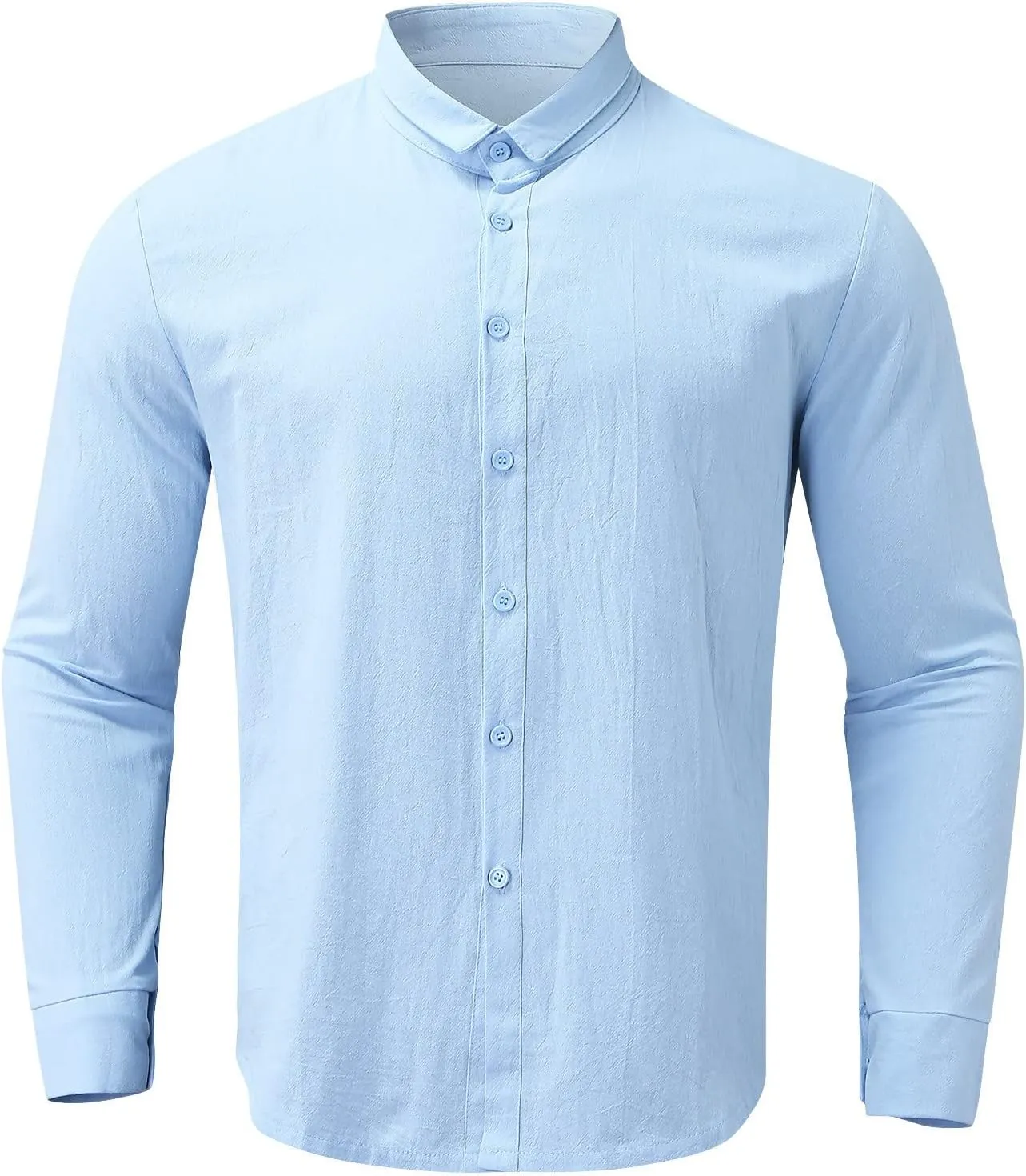 Men Cotton Linen Shirts 2024 Fall Fashion Big and Tall Shirt Casual Loose Button Tops Comfy Long Sleeve Blouse