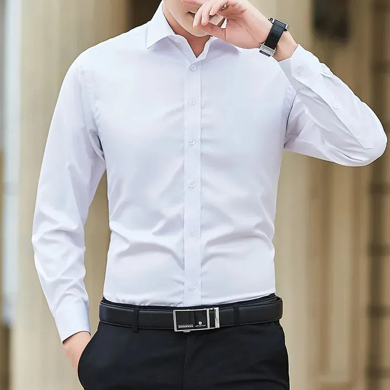 Men Solid Color Business Shirt
