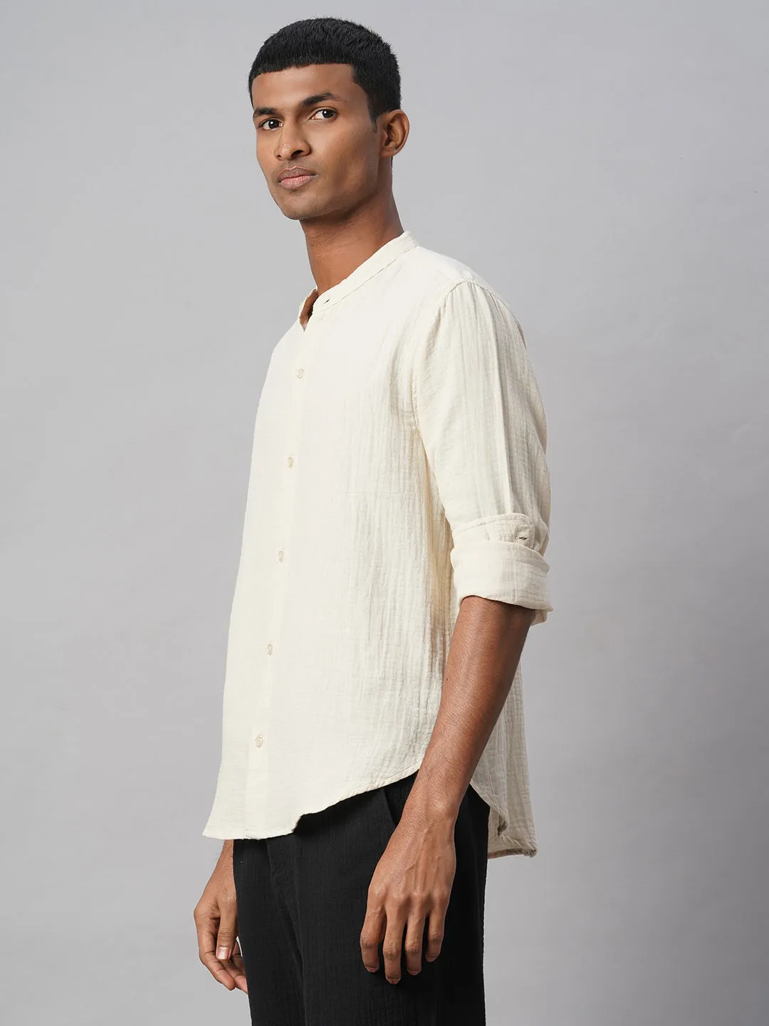 Men's Natural 100% Cotton Loose Fit Shirt