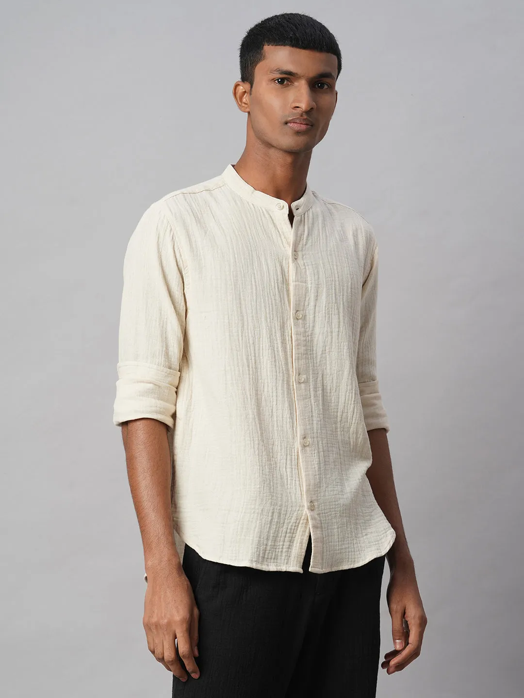 Men's Natural 100% Cotton Loose Fit Shirt