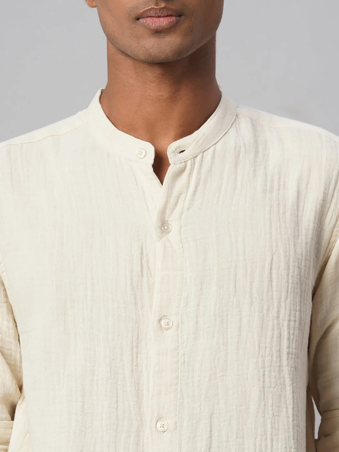 Men's Natural 100% Cotton Loose Fit Shirt