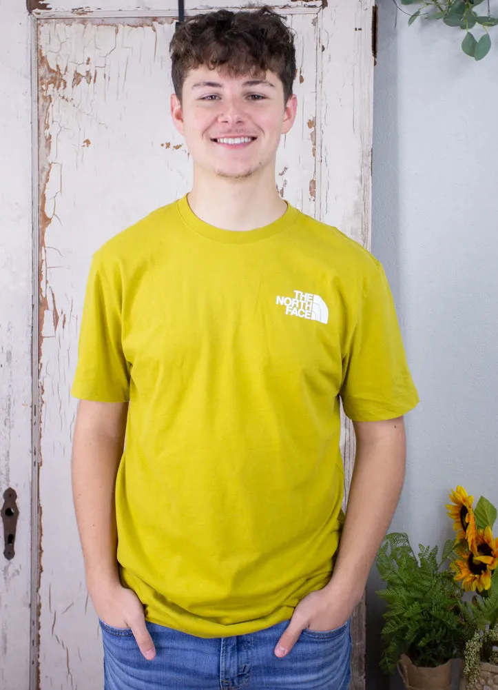 Men's S/S Box NSE Tee in Mineral Gold/TNF Black by The North Face