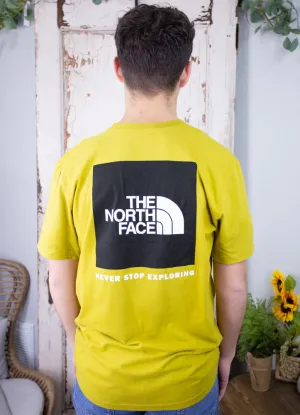Men's S/S Box NSE Tee in Mineral Gold/TNF Black by The North Face