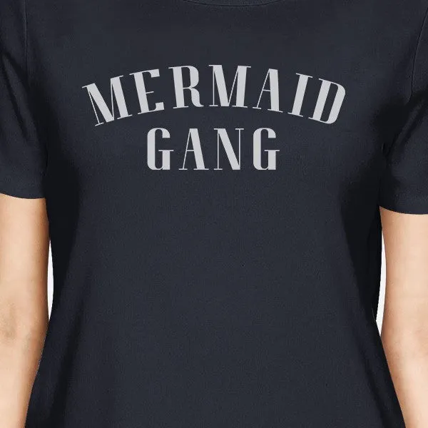 Mermaid Gang Navy Womens Unique Design Short Sleeve T-Shirt Gifts