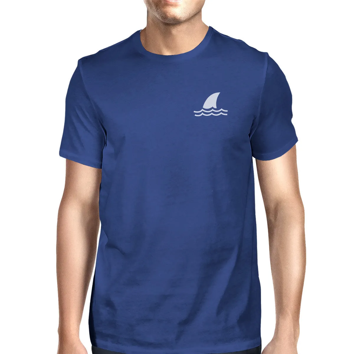 Mini Shark Royal Blue Mens Graphic T-Shirt Round Neck Tee For Him