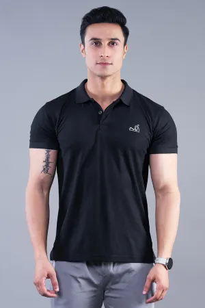 MINIMAL BUZZ CLASSIC POLO T-SHIRTS - BLACK (D)