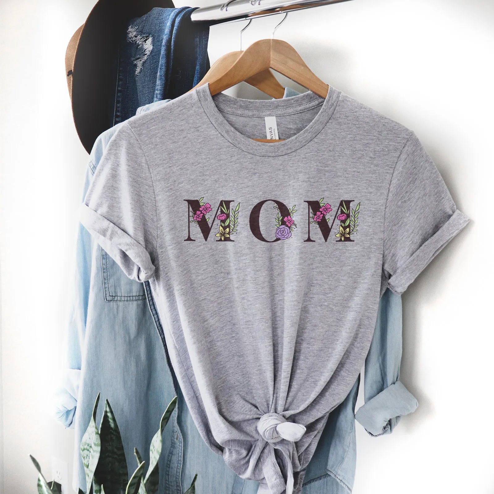 Mom Floral Tee Shirts For Women - Christian Shirts for Women - Religious Tee Shirts