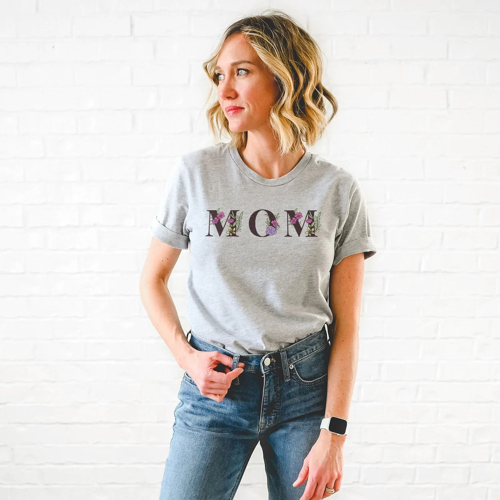 Mom Floral Tee Shirts For Women - Christian Shirts for Women - Religious Tee Shirts