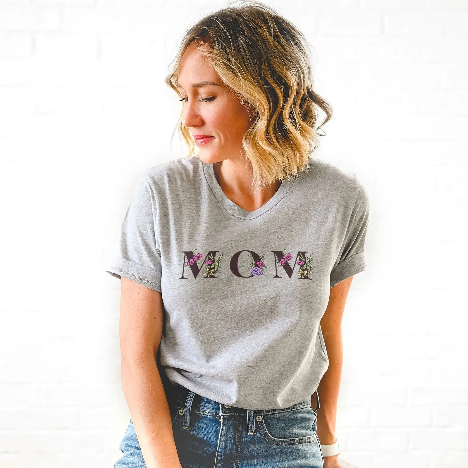 Mom Floral Tee Shirts For Women - Christian Shirts for Women - Religious Tee Shirts