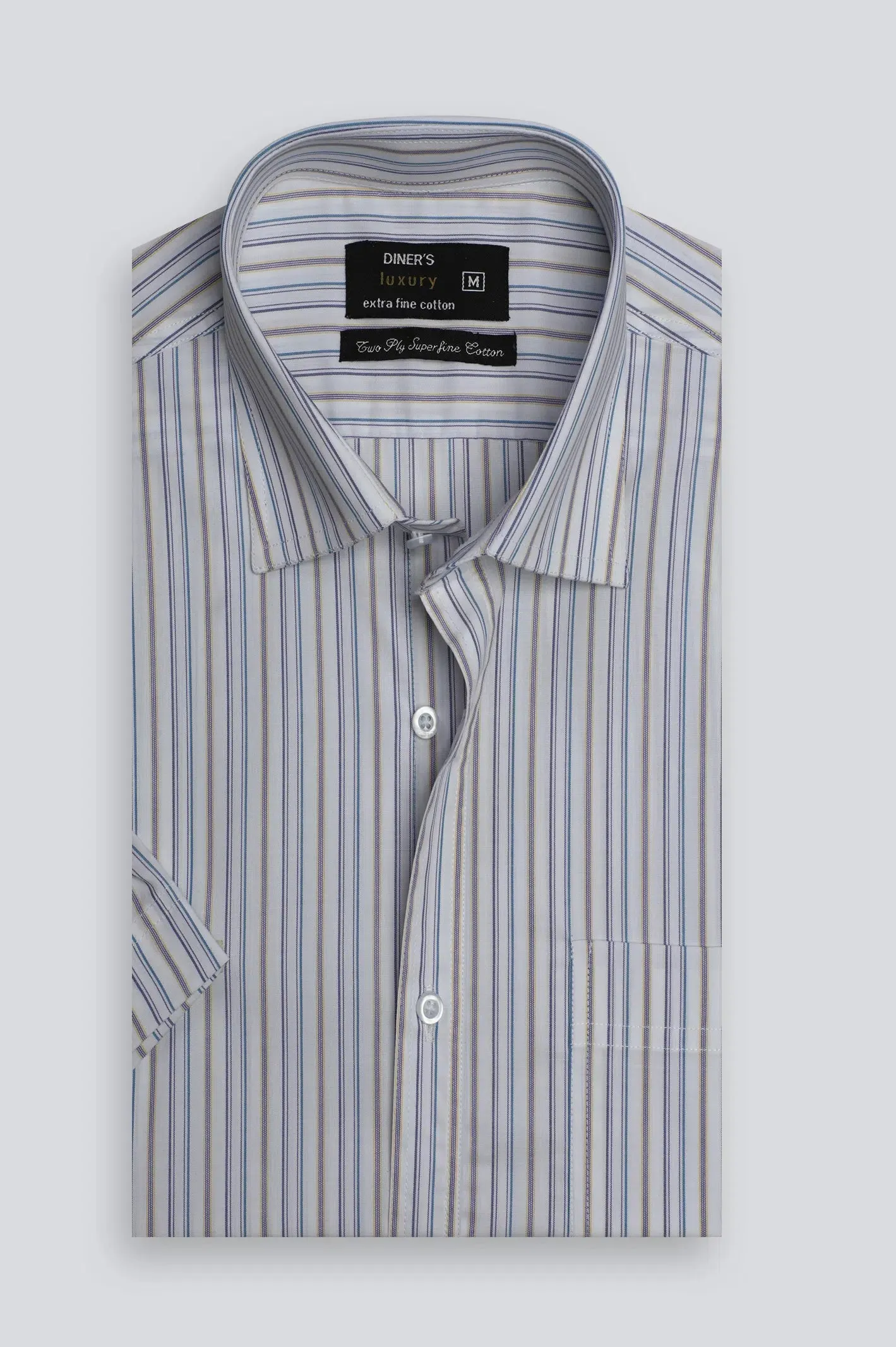 Multicolor Pencil Stripe Formal Shirt (Half Sleeves)