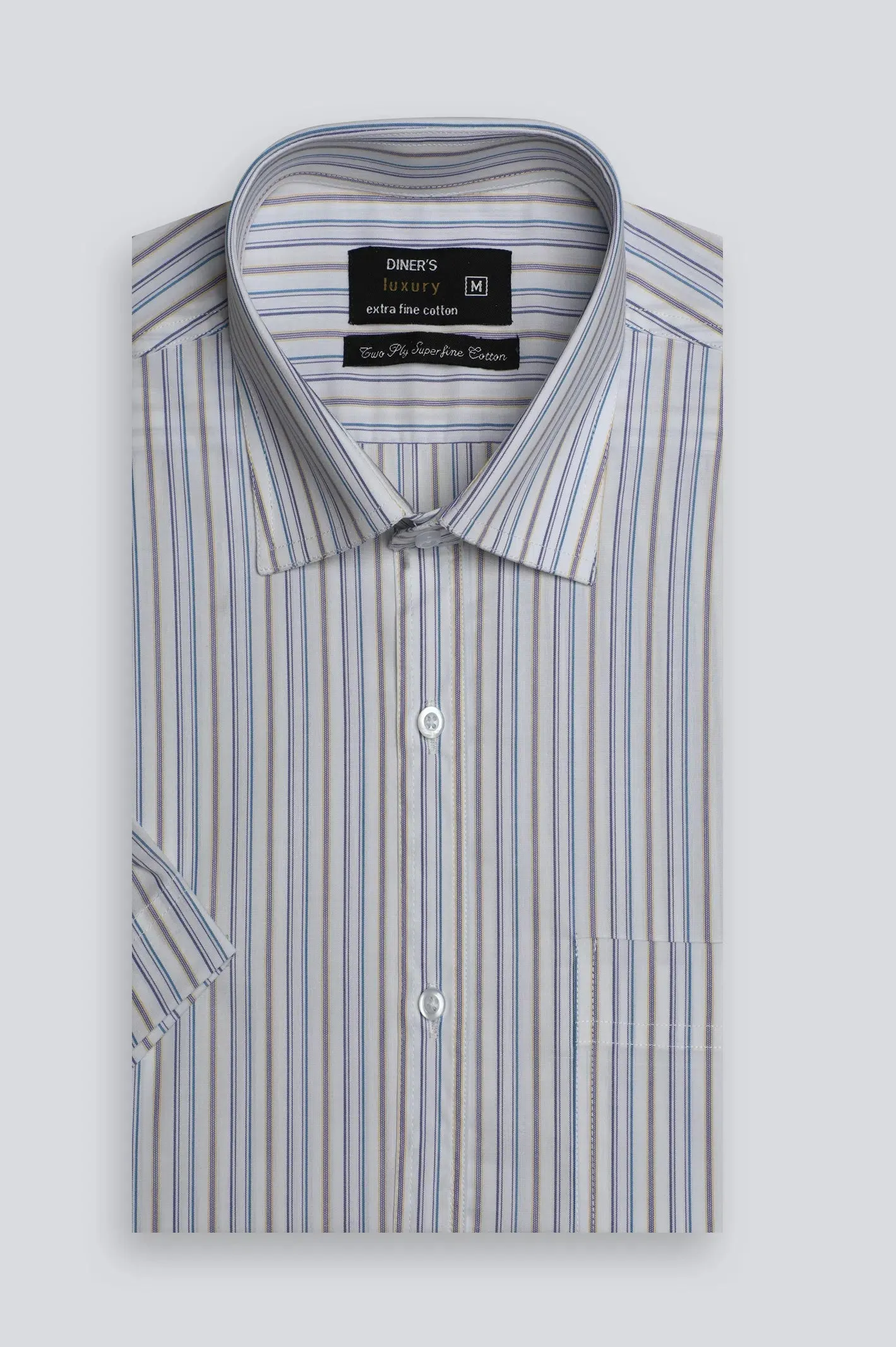 Multicolor Pencil Stripe Formal Shirt (Half Sleeves)