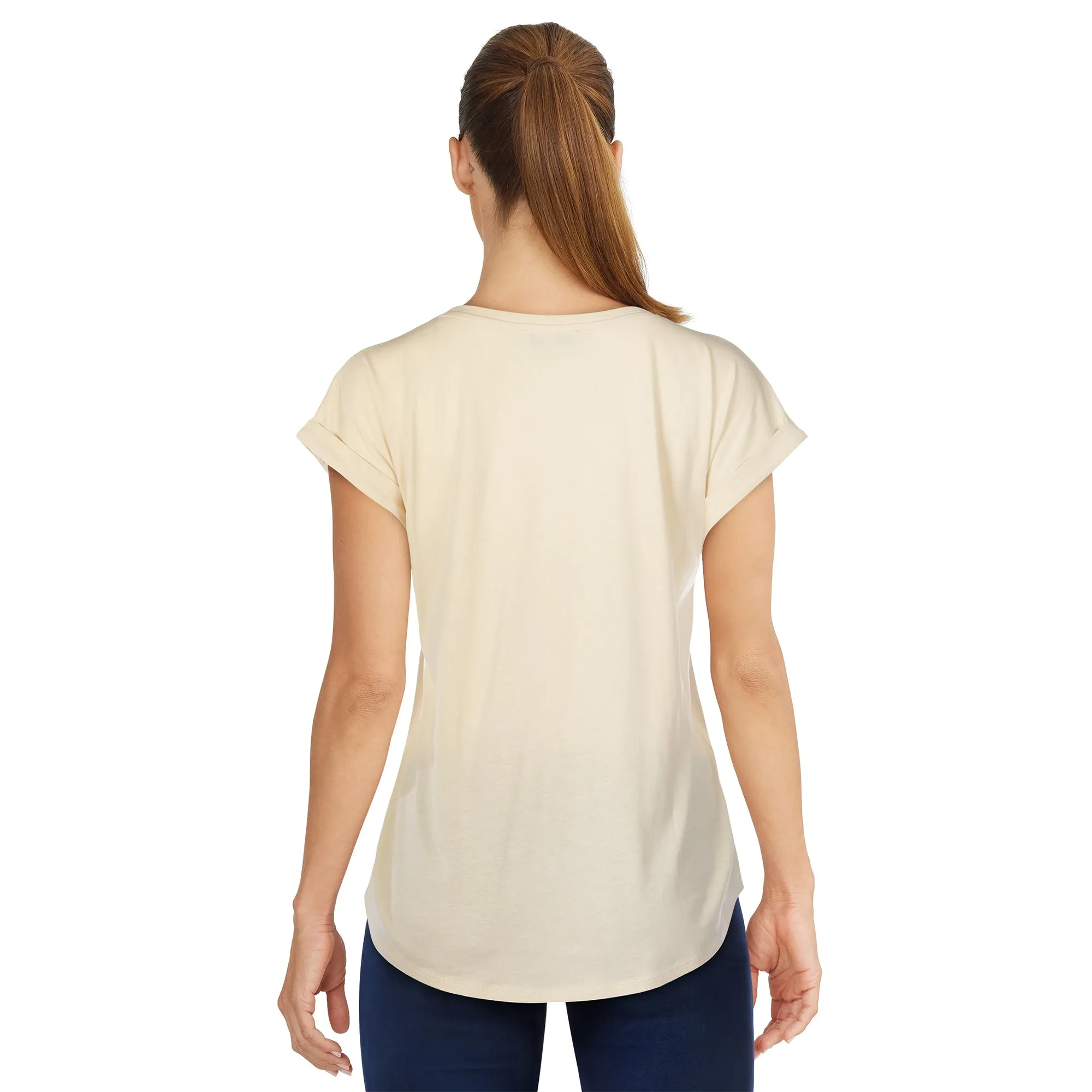 mySTYLE Women's Cool Comfort Rolled Sleeves Top