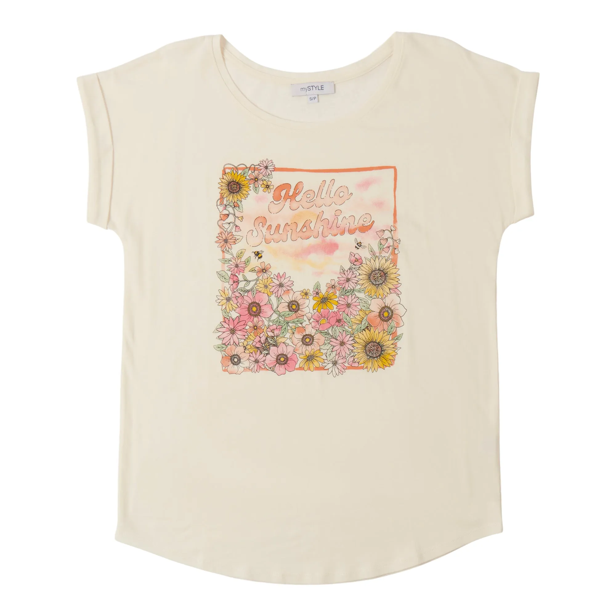 mySTYLE Women's Cool Comfort Rolled Sleeves Top