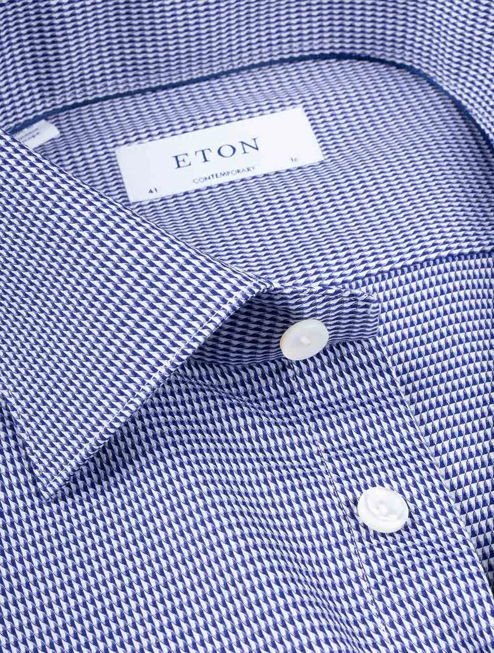 Navy Puppytooth Contemporary Shirt