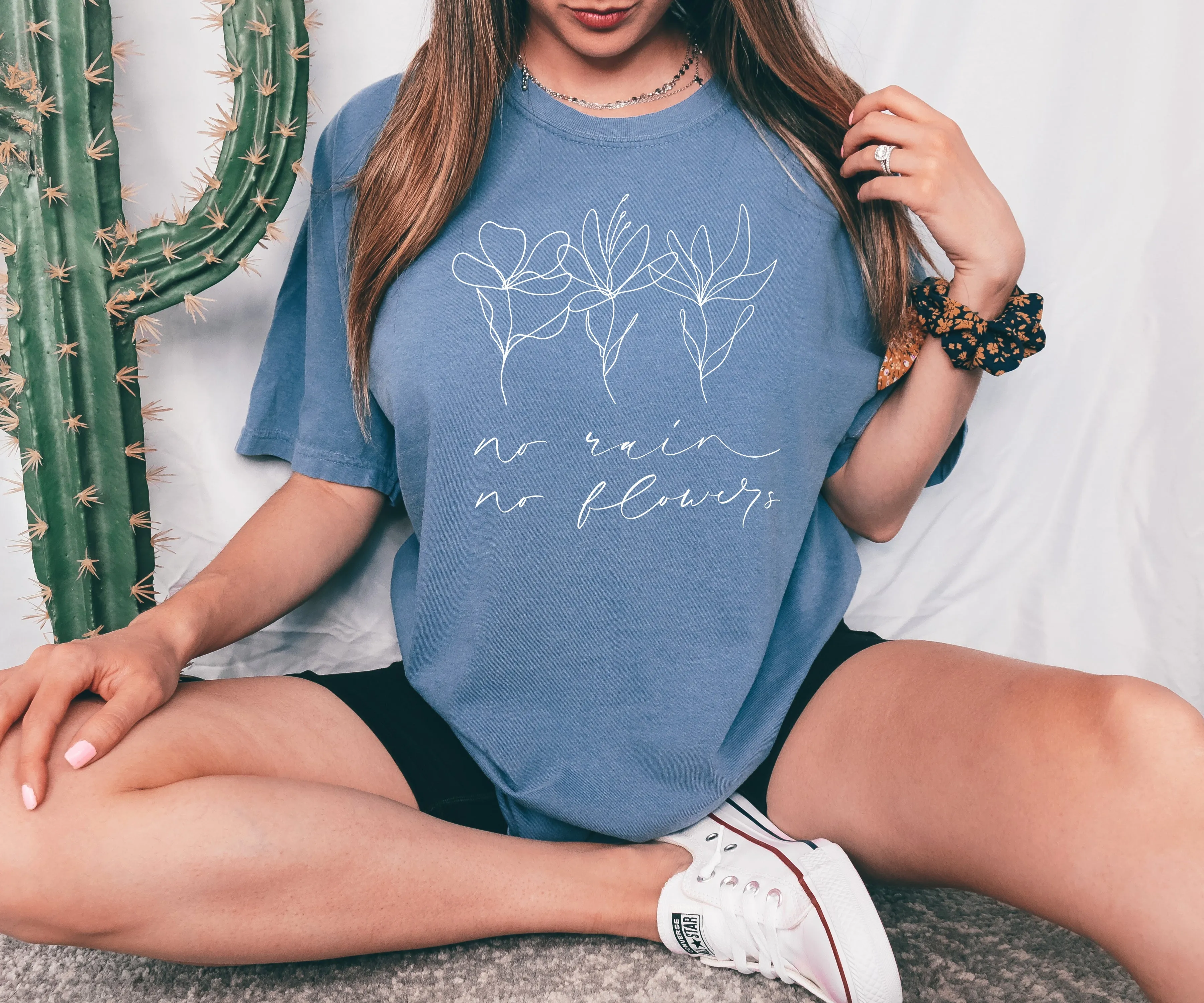 No rain No flowers Botanical wildflowers Comfort Colors T Shirt