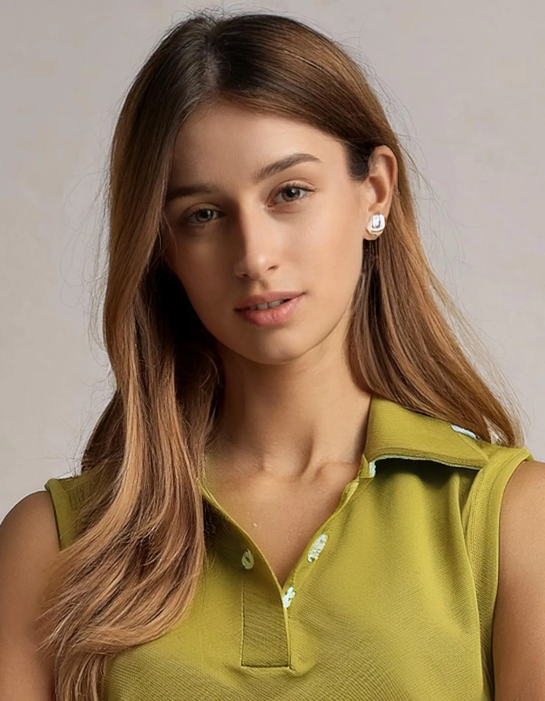 Olive Green Sleeveless Polo Shirt