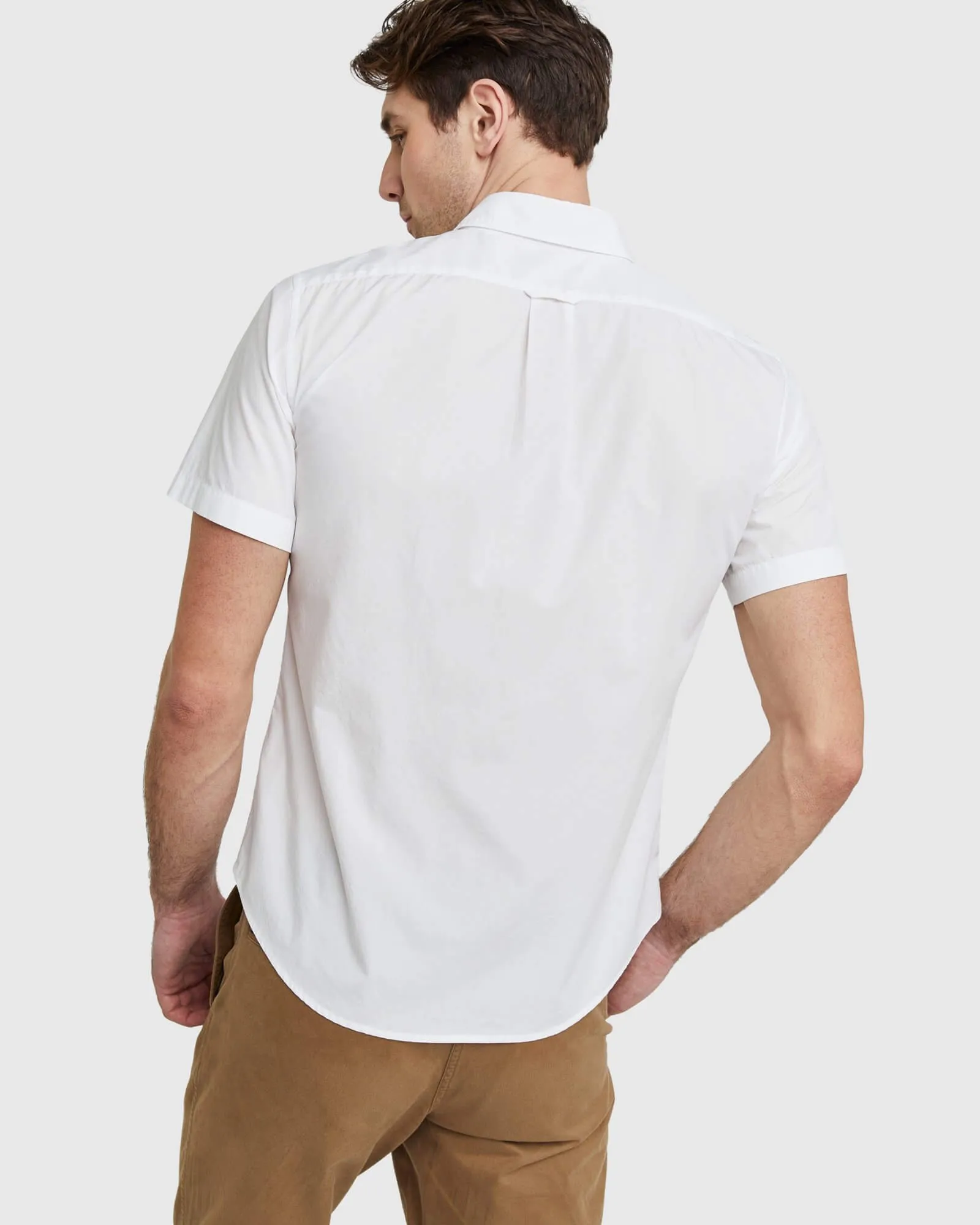 Organic Short Sleeve Stretch Poplin Shirt