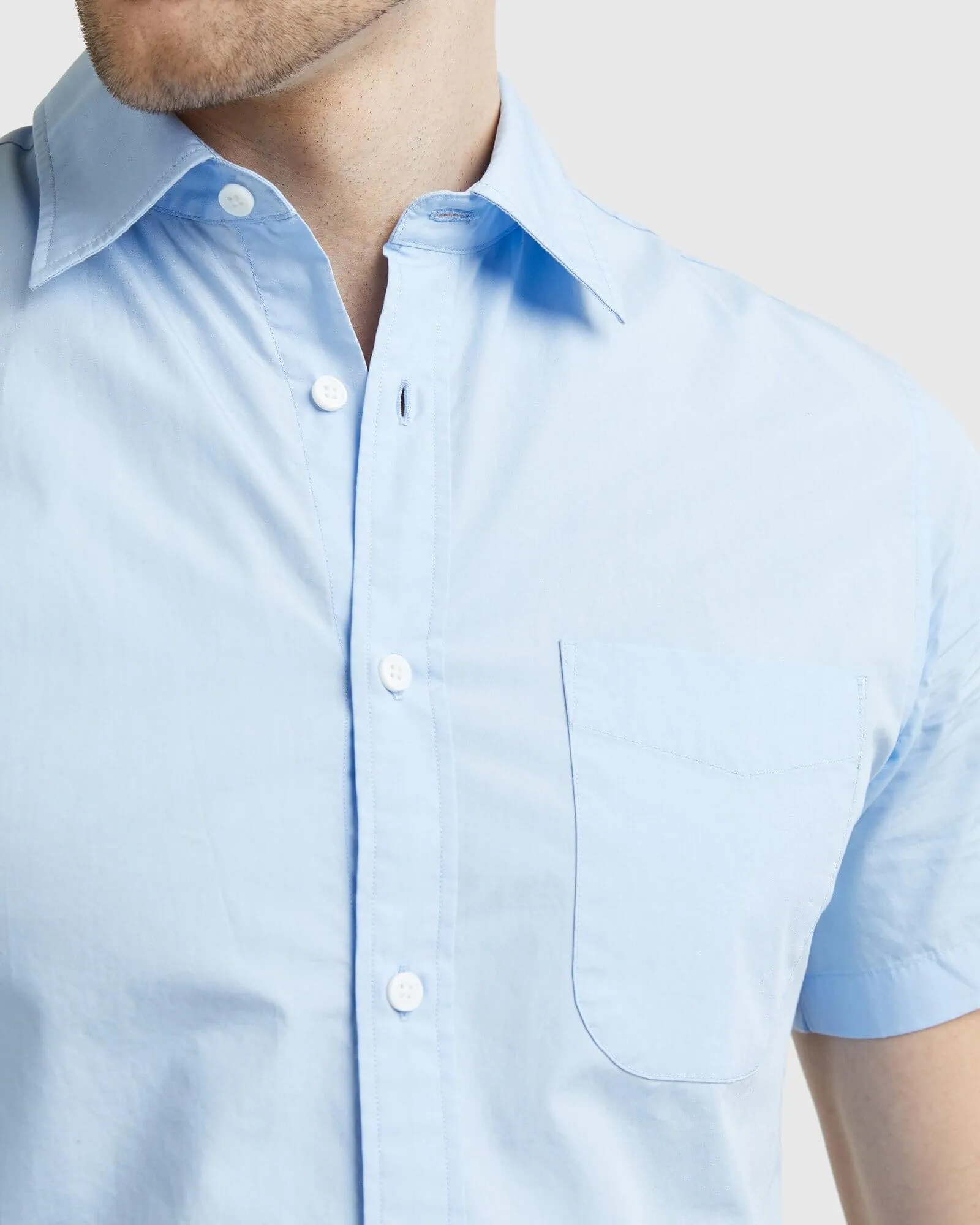 Organic Short Sleeve Stretch Poplin Shirt