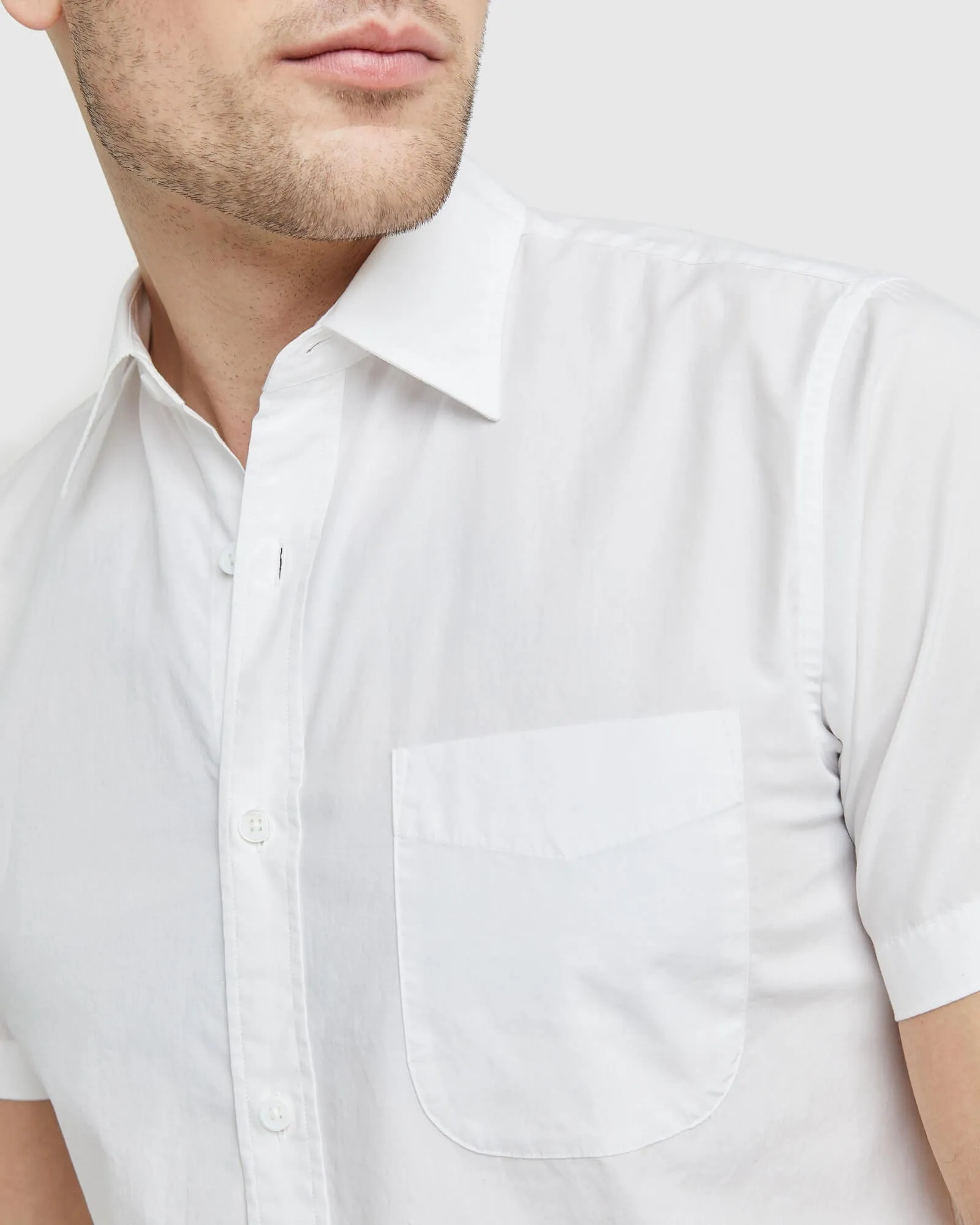 Organic Short Sleeve Stretch Poplin Shirt