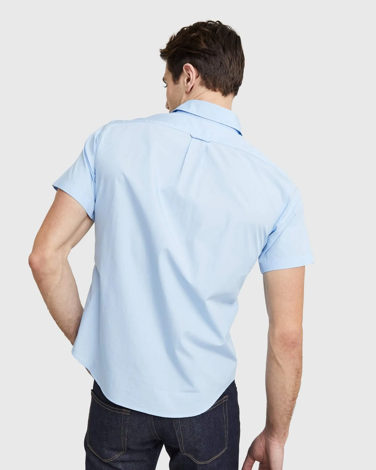 Organic Short Sleeve Stretch Poplin Shirt