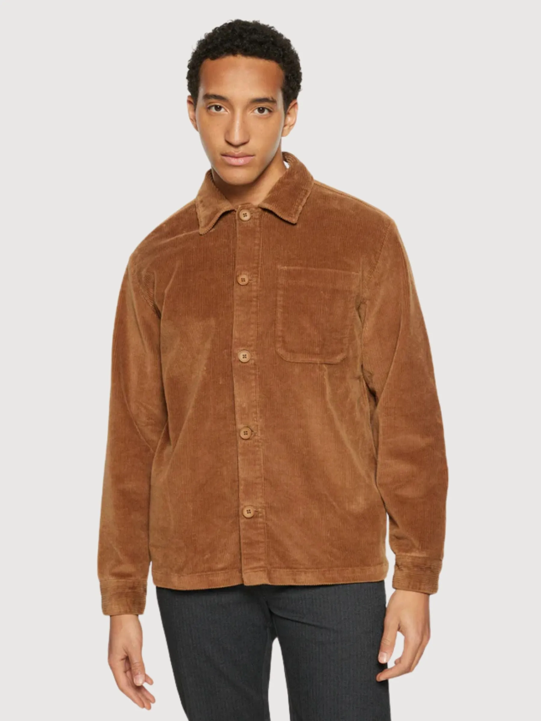 Overshirt Brown 8-Wales Corduroy Man | Knowledge Cotton Apparel