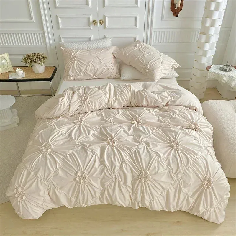 Pinch Pleat Bloom Duvet Cover Set