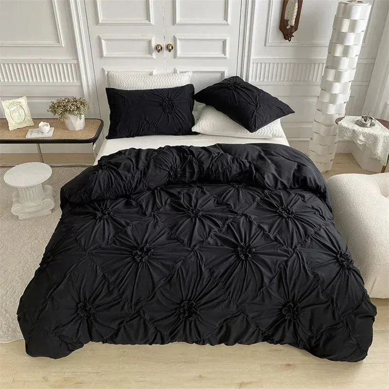 Pinch Pleat Bloom Duvet Cover Set