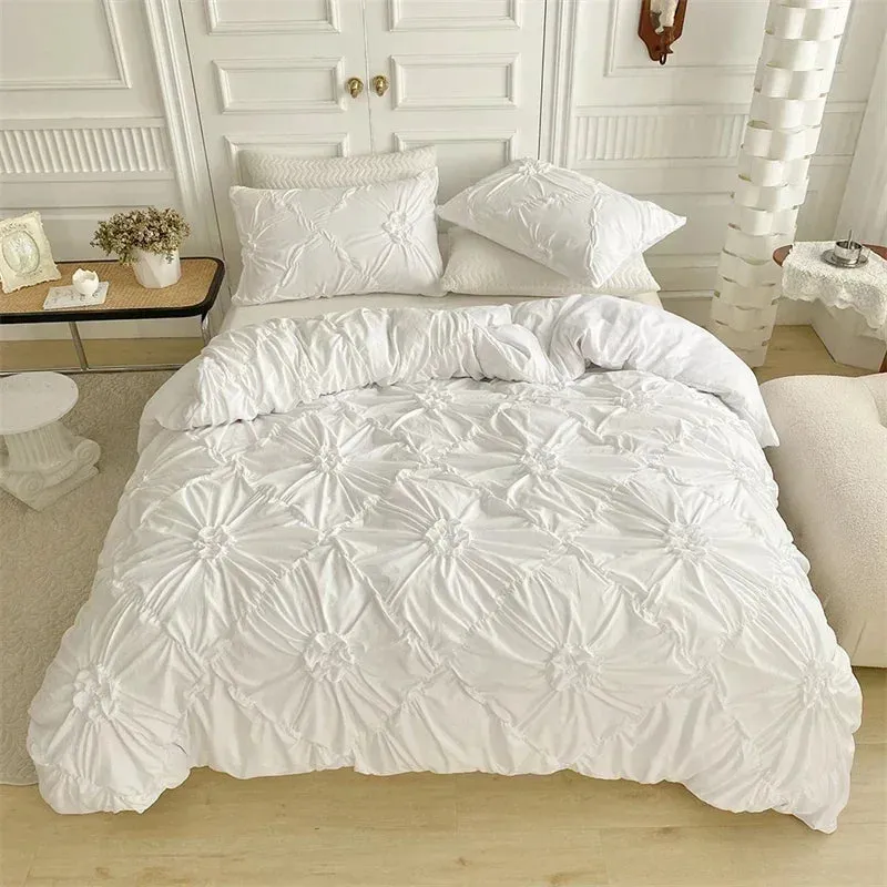 Pinch Pleat Bloom Duvet Cover Set
