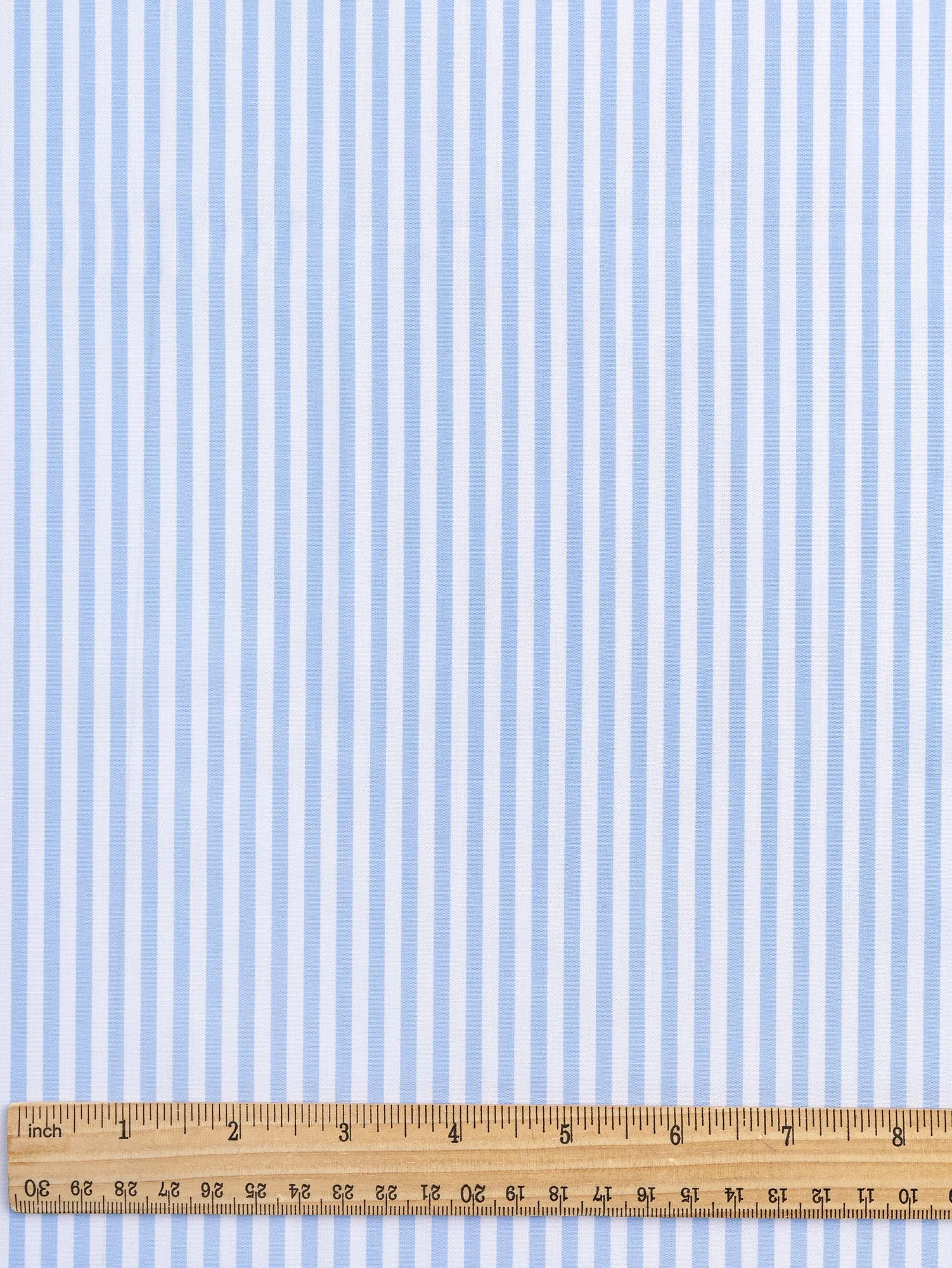 Pinstripe Cotton Poplin Shirting - Cornflower Blue   White - Swatch