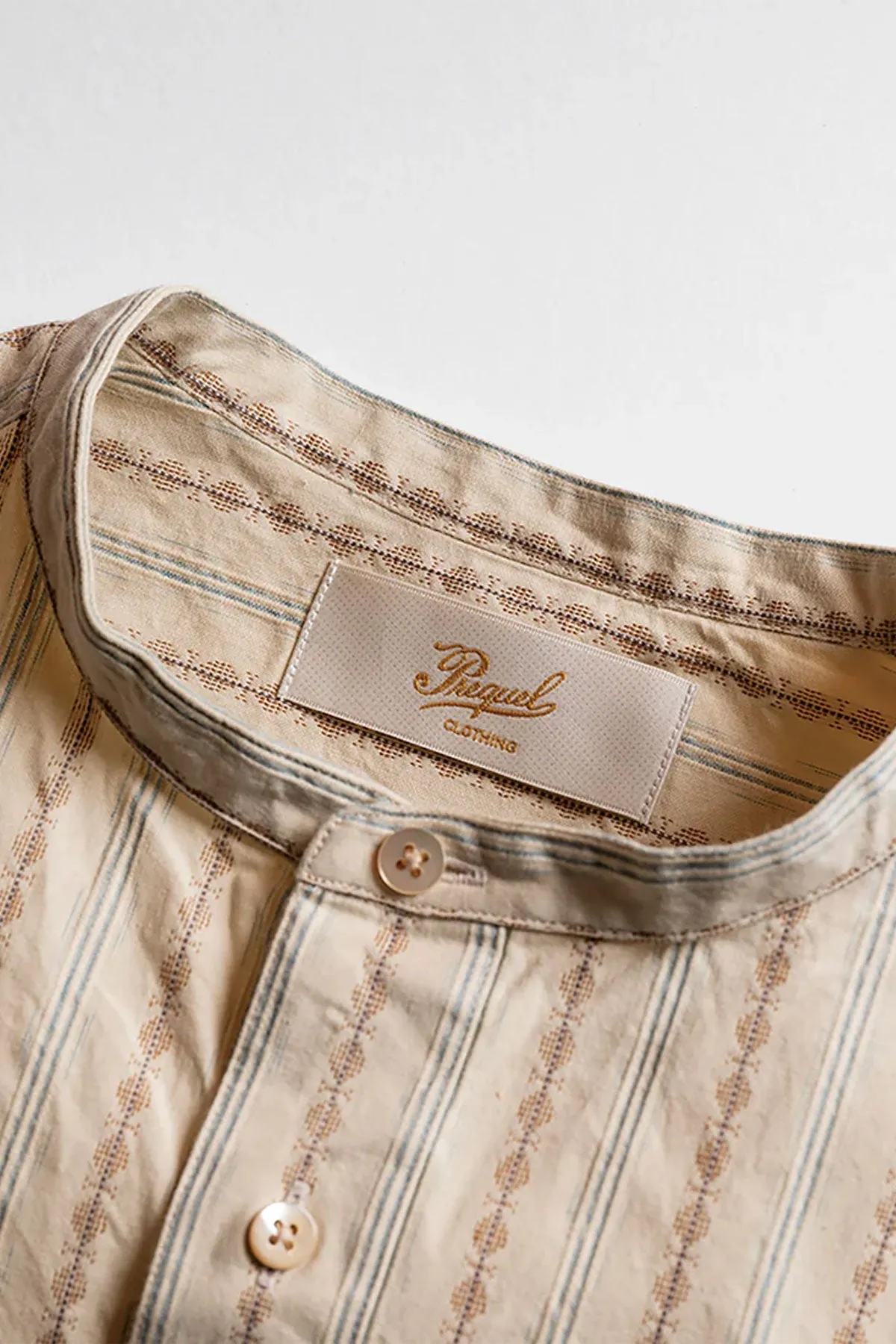 Prequel - S1001 Stand-up Collar Shirt Beige