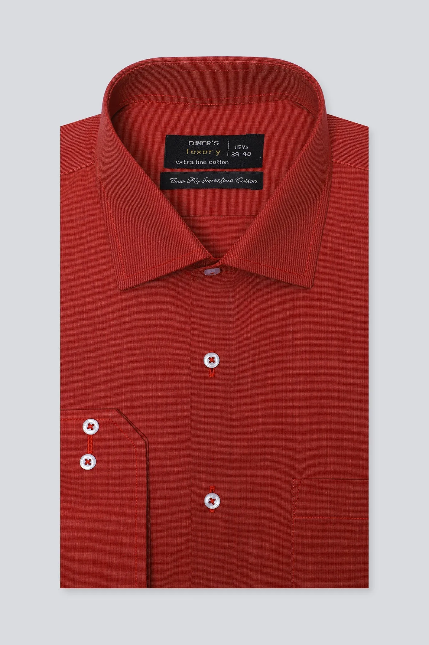 Red Plain Formal Shirt
